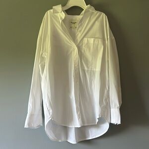 Abercrombie & Fitch Oversized White Button Down Shirt